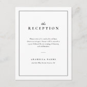 Classic Elegant Black and White Wedding Reception Informatiekaartje (Voorkant)