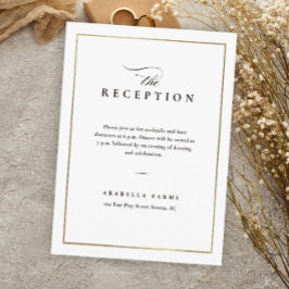 Classic Elegant Black and White Wedding Reception Informatiekaartje