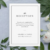 Classic Elegant Black and White Wedding Reception Informatiekaartje