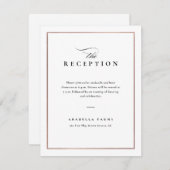 Classic Elegant Black and White Wedding Reception Informatiekaartje (Voorkant / Achterkant)