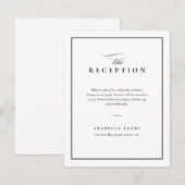 Classic Elegant Black and White Wedding Reception Informatiekaartje (Voorkant / Achterkant)