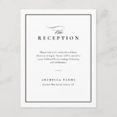 Classic Elegant Black and White Wedding Reception Informatiekaartje (Voorkant)