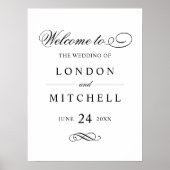 Classic Elegant Black and White Wedding Welcome Poster (Voorkant)