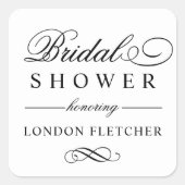 Classic Elegant Black Custom Wedding Vrijgezellenf Vierkante Sticker (Voorkant)