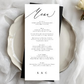 Classic Elegant Black White Calligrafie Menu