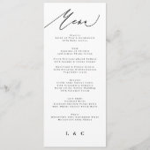 Classic Elegant Black White Calligrafie Menu (Voorkant)