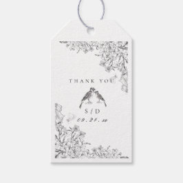 Classic Elegant Black White Floral Wedding  Cadeaulabel