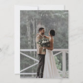 Classic Elegant Black White Floral Wedding  Kaart (Achterkant)