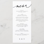 Classic Elegant Black White Monogram Menu (Voorkant)