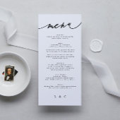 Classic Elegant Black White Monogram Menu