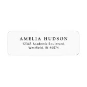 Classic Elegant Black & White Return Address Etiket (Voorkant)