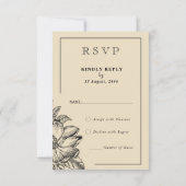 Classic Elegant Bloemen Logo Trouwen RSVP Kaarten (Achterkant)