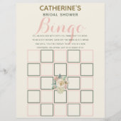 Classic Elegant Bloemen Vrijgezellenfeest Bingo (Voorkant)