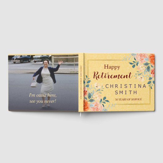 Classic Elegant Bloemen Waterverf Pensioen Partij Gastenboek (Volledig)