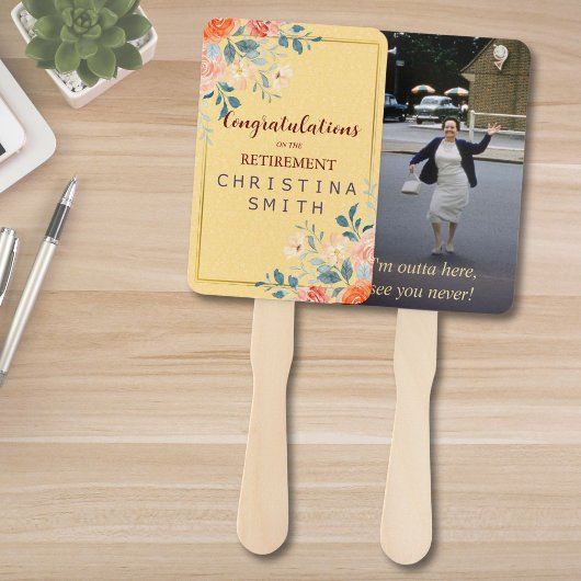 Classic Elegant Bloemen Waterverf Pensioen Partij Handwaaier