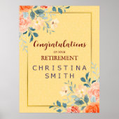 Classic Elegant Bloemen Waterverf Pensioen Partij Poster (Voorkant)