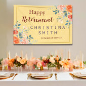 Classic Elegant Bloemen Waterverf Pensioen Partij Spandoek