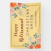 Classic Elegant Bloemen Waterverf Pensioen Partij Spandoek (Verticaal)