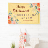 Classic Elegant Bloemen Waterverf Pensioen Partij Spandoek (Insitu)