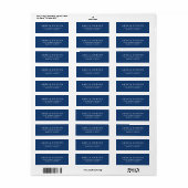 Classic Elegant Blue & White Return Address Etiket (Full Sheet)