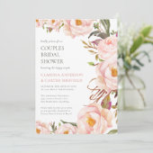 Classic Elegant Blush Couples Vrijgezellenfeest Kaart (Staand voorkant)