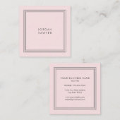 Classic Elegant Blush Pink Triple Lijst Vierkante Visitekaartje (Voorkant / Achterkant)