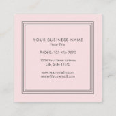 Classic Elegant Blush Pink Triple Lijst Vierkante Visitekaartje (Achterkant)