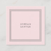 Classic Elegant Blush Pink Triple Lijst Vierkante Visitekaartje (Voorkant)