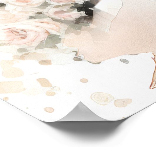 Classic Elegant Bride om Gown Vrijgezellenfeest te Poster (Hoek)