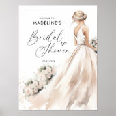 Classic Elegant Bride om Gown Vrijgezellenfeest te Poster (Voorkant)