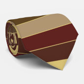 CLASSIC ELEGANT BROWN GOLD STRIPE PATTERS VOOR HEM STROPDAS (Opgerold)