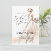 Classic Elegant bruid trouwjurk Vrijgezellenfeest Kaart (Staand voorkant)