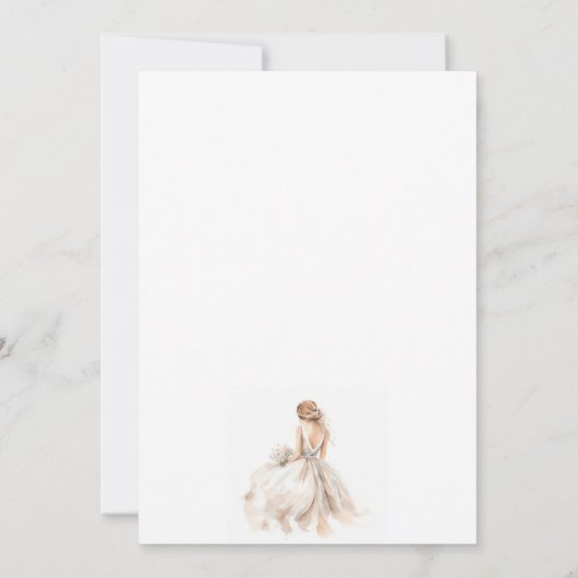 Classic Elegant bruid trouwjurk Vrijgezellenfeest Kaart (Achterkant)