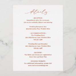 Classic Elegant Bruiloft Folie Behuizing Kaart