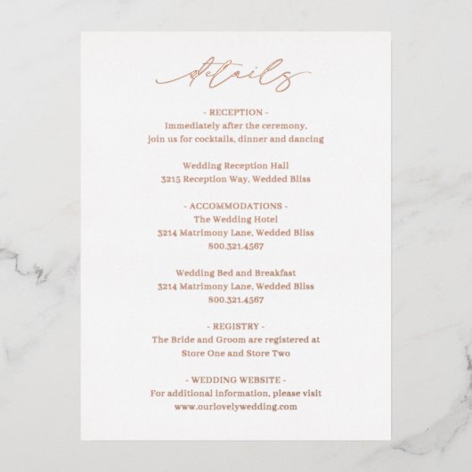 Classic Elegant Bruiloft Folie Behuizing Kaart (Voorkant)