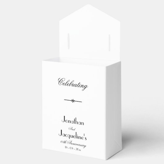 Classic Elegant Bruiloft Jubileum Custom Wit Bedankdoosjes (Geopend)