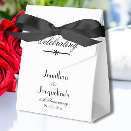 Classic Elegant Bruiloft Jubileum Custom Wit Bedankdoosjes
