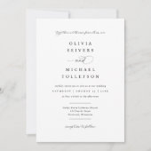 Classic Elegant Calligraphy Black & White Wedding Kaart (Voorkant)