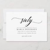 Classic Elegant Calligraphy Script 60th Birthday Kaart (Voorkant)