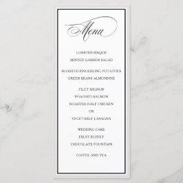 Classic Elegant Calligraphy Script Wedding Menu