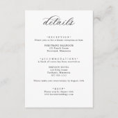 Classic Elegant Calligraphy Wedding Details Informatiekaartje (Voorkant)