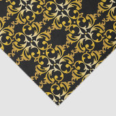Classic Elegant Chic Gold en Black Damask Patroon Tissuepapier (Detail)