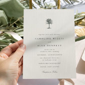 Classic Elegant Coastal Palm Tree Wedding Kaart