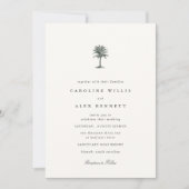 Classic Elegant Coastal Palm Tree Wedding Kaart (Voorkant)