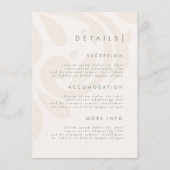 Classic Elegant Cream Sage Damask Wedding Details Informatiekaartje (Voorkant)
