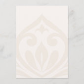Classic Elegant Cream Sage Damask Wedding Details Informatiekaartje (Achterkant)