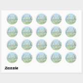 Classic Elegant Custom Golf Theme Wedding Ronde Sticker (Vel)
