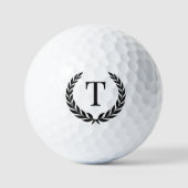 Classic Elegant Custom Initial Laurel Monogram Golfballen (Voorkant)
