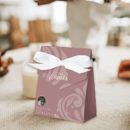 Classic Elegant Damask Roos Taupe Ivoor Wedding Bedankdoosjes