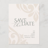 Classic Elegant Damask Typography Photo Wedding Aankondigingskaart (Voorkant)